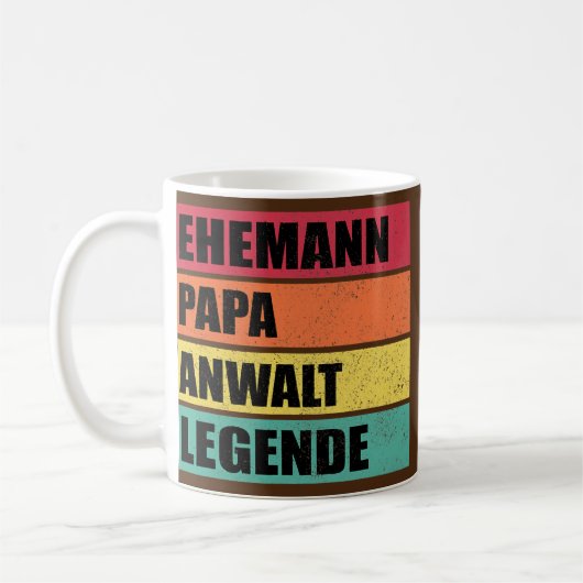Mens Lawyer Dad Legend Husband Wedding Father's Koffiemok (Links)