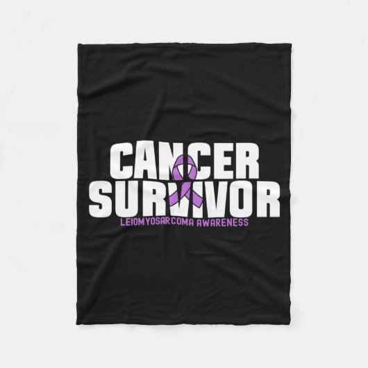 Mens Leiomyosarcoma Kanker Overlevende Strijder Fleece Deken (Voorkant)