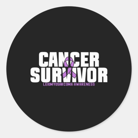 Mens Leiomyosarcoma Kanker Overlevende Strijder Ronde Sticker (Voorkant)