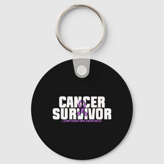 Mens Leiomyosarcoma Kanker Overlevende Strijder Sleutelhanger (Voorkant)