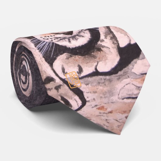 Men's Leopard Neck Tie Stropdas (Opgerold)