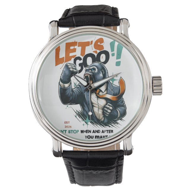 MEN'S LET'S GOO LESSONS LEARN SILVER EWATCH  HORLOGE (Voorkant)