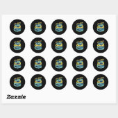 Mens leven is beter op de 'toon pontonboot ronde sticker (Vel)