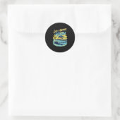 Mens leven is beter op de 'toon pontonboot ronde sticker (Tas)