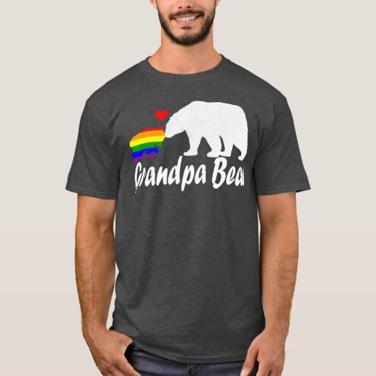 Mens LGBT Grandpa Bear Gay Pride Equal Rights T-shirt (Voorkant)
