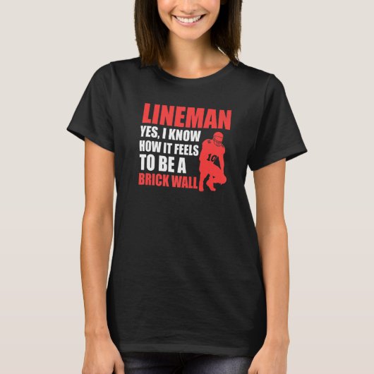 Mens Lineman to be a brick wall Lineman T-shirt (Voorkant)