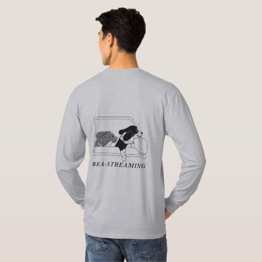 Men's Long Sleeve Tee Shirt logos Bea-Streaming (Achterkant volledig)