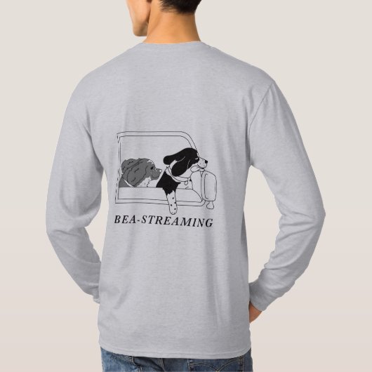 Men's Long Sleeve Tee Shirt logos Bea-Streaming (Achterkant)