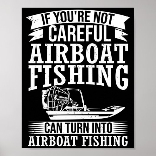 Mens luchthovercaptain boot ruiter luchthoveren bo poster (Voorkant)