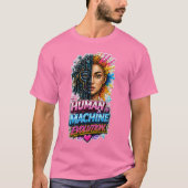 Mens-Machine-Evolutie – AI Kunst T-shirt (Voorkant)