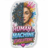 Mens-Machine-Evolutie  Sticker (Voorkant)