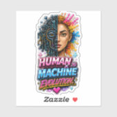 Mens-Machine-Evolutie  Sticker (Vel)