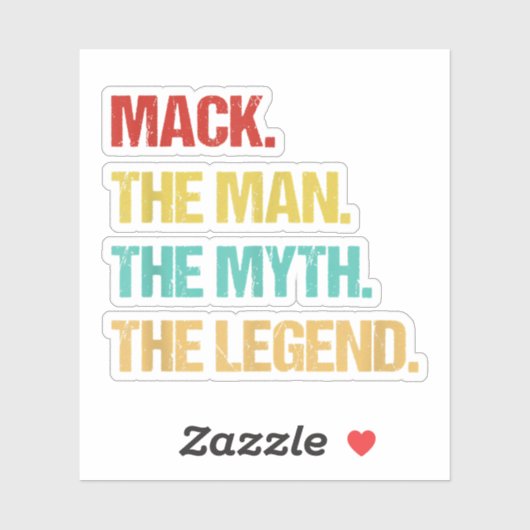 Mens Mack De Man De Mythe De Legende Sticker (Vel)