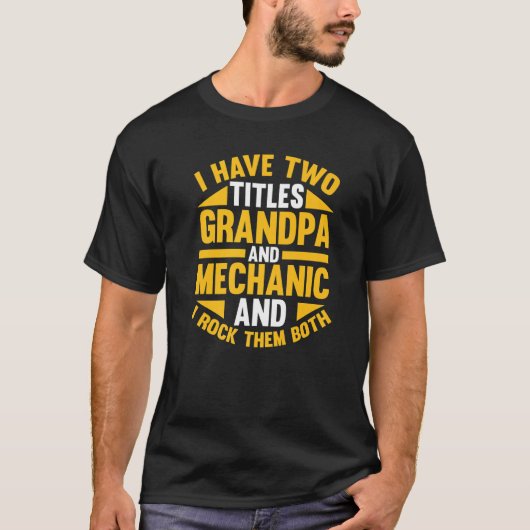 Mens Maintenance Man Garage Grandpa Mechanic T-shirt (Voorkant)