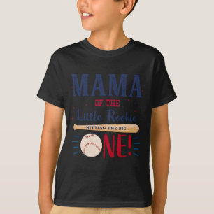 Mens Mama Moeder Eerste Verjaardag Kleine Rookie T-shirt