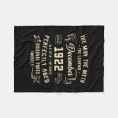 Mens Man Myth Legend December 1922 100th Birthday Fleece Deken (Voorkant (Horizontaal))