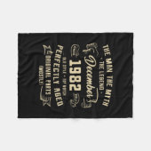 Mens Man Myth Legend December 1982 40th Birthday Fleece Deken (Voorkant (Horizontaal))