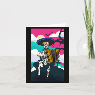Mens Mariachi Spelend Skelet Dag Van De Kaart