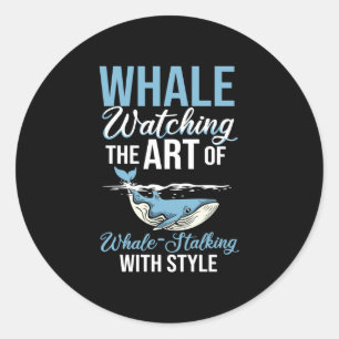 Mens mariene bioloog aquarist oceaan dier ronde sticker