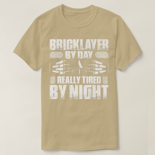 Mens Mason Really Tired By Night Bricklayer46 T-shirt (Design voorkant)