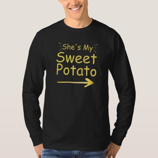Mens Matching Couple Apparel She's My Sweet Potato T-shirt (Voorkant)
