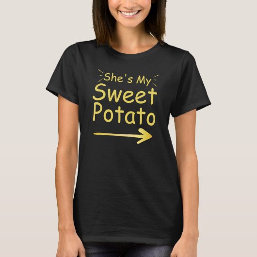 Mens Matching Couple Apparel She's My Sweet Potato T-shirt (Voorkant)