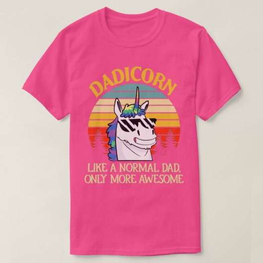 Mens Men Dadicorn Funny Unicorn Dad Sunglasses T-shirt (Design voorkant)