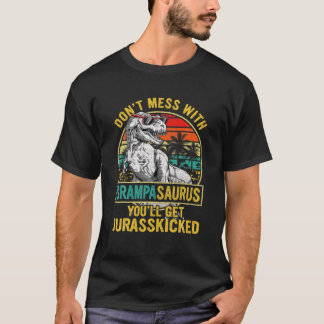 Mens Men Father's Day Funny Grampasaurus Dinosaur T-shirt