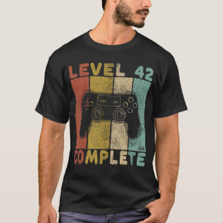 Mens Mens 42nd Birthday Men Gaming Level 42 Comple T-shirt