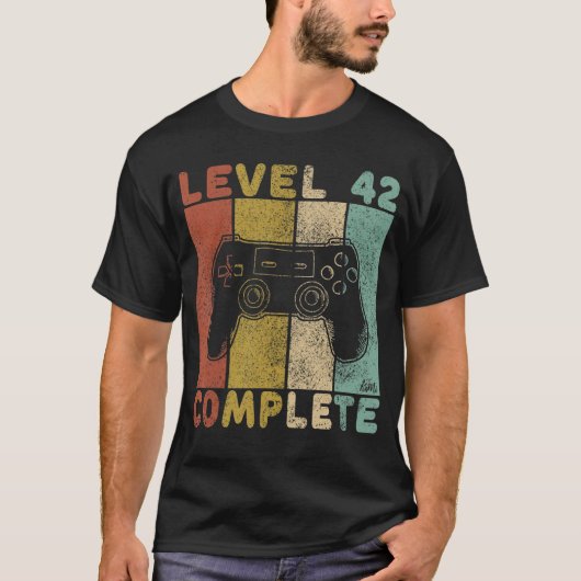 Mens Mens 42nd Birthday Men Gaming Level 42 Comple T-shirt (Voorkant)