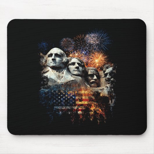 Mens Mens 4 juli Vuurwerk Mount Rushmore Muismat (Voorkant)