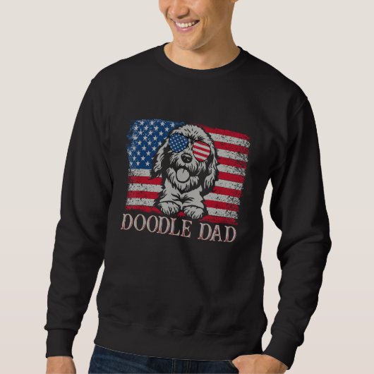 Mens Mens Doodle Dad Goldendoodle Dog American Fla Trui (Voorkant)