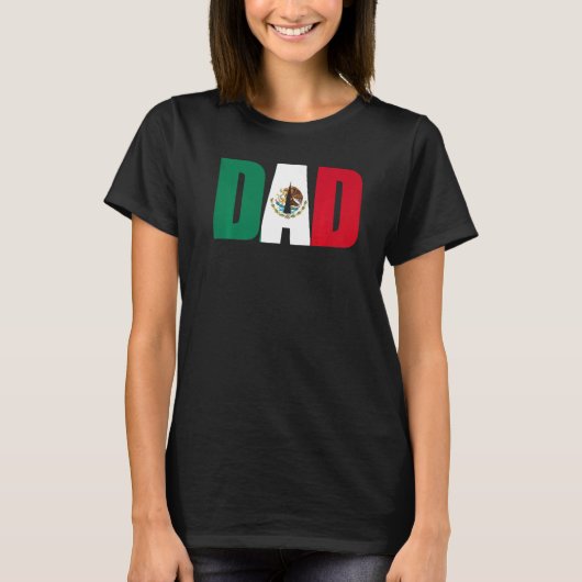 Mens  Mexican Flag Dad Mexico T-shirt (Voorkant)