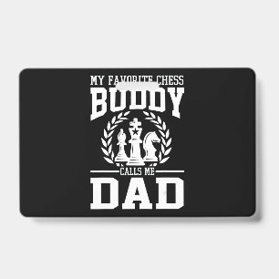 Mens Mijn favoriete schaakmaatje noemt me papa cad Badge