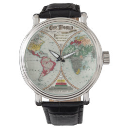 Men's Missonary World Map  Watch Horloge