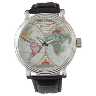 Men's Missonary World Map  Watch Horloge