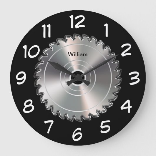 Mens Monogram Man Cave Wall Clocks Grote Klok (Voorkant)