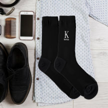 Mens monogram naam modern  elegant zwart en wit