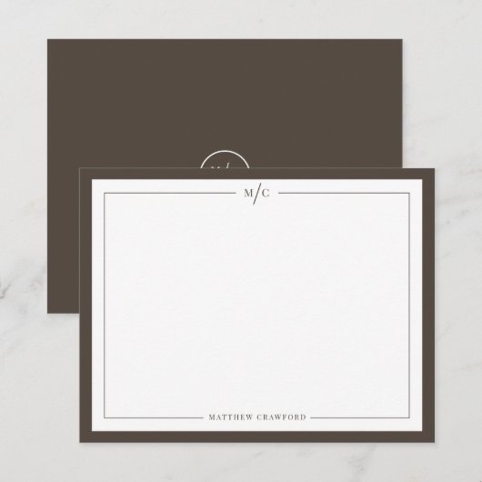 Mens Monogram Notitiekaartje (Voorkant / Achterkant)