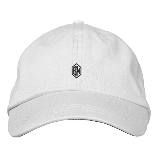 Men's Monogram White  Geborduurde Pet (Voorkant)