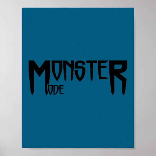 Mens Monster Mode - Gym Fitness Workout Motivation Poster (Voorkant)