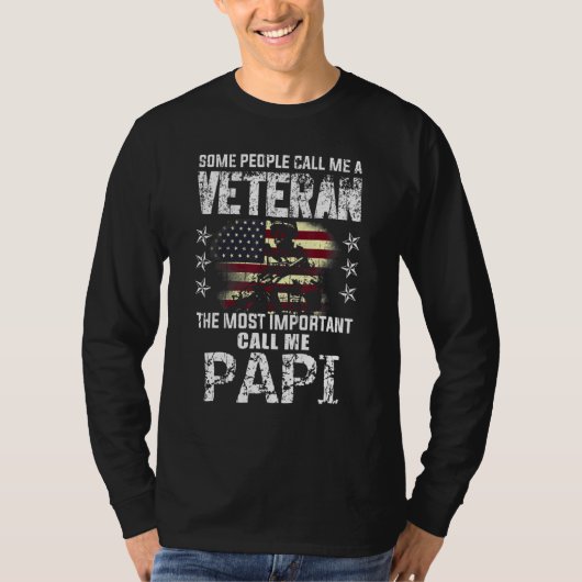Mens Most Important Call Papa Daddy American Proud T-shirt (Voorkant)
