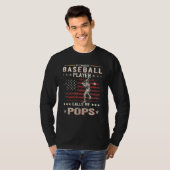 Mens My Favorite Baseball Player Calls Me Pops Ame T-shirt (Voorkant volledig)