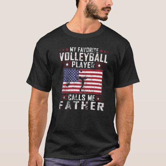 Mens My Favorite Volleyball Player Calls Me Father T-shirt (Voorkant)