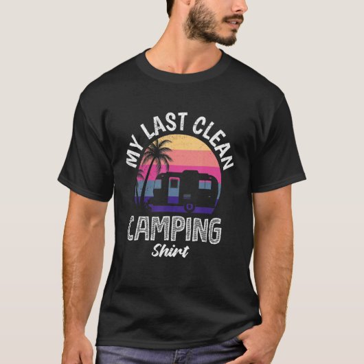 Mens My Last Clean Camping T-shirt (Voorkant)