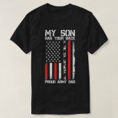 Mens My Son Has Your Back Proud Army Dad Military T-shirt (Design voorkant)