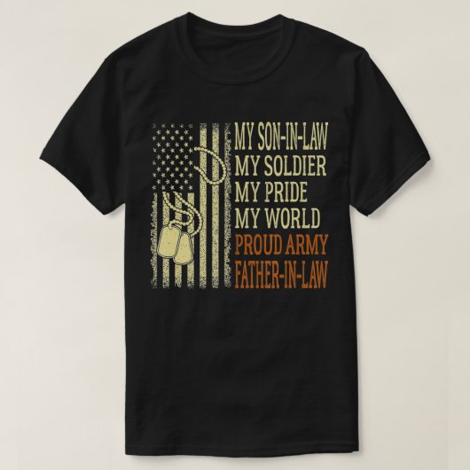 Mens My SonInLaw My Soldier Proud Army FatherInLaw T-shirt (Design voorkant)