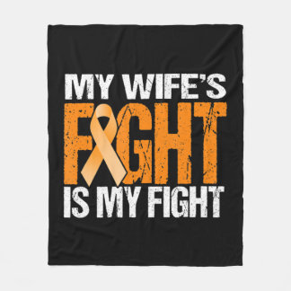 Mens My Wife's Fight is My Fight Leukemia Awarenes Fleece Deken