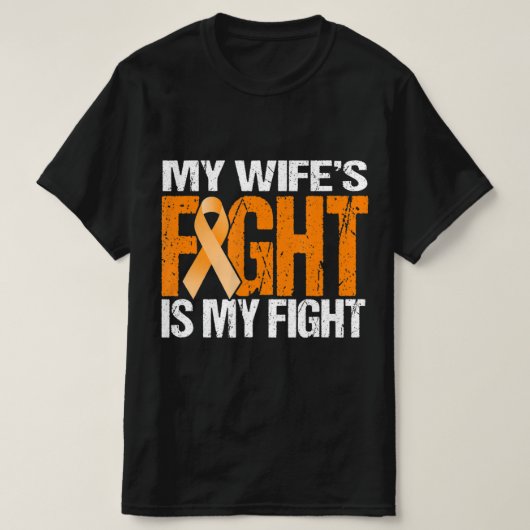 Mens My Wife's Fight is My Fight Leukemia Awarenes T-shirt (Design voorkant)