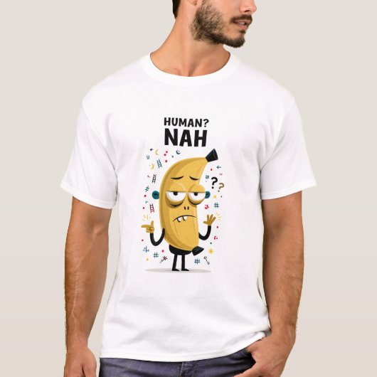 Mens? Nah Grappig Geel Alien Karakter Cadeau T-shirt (Voorkant)
